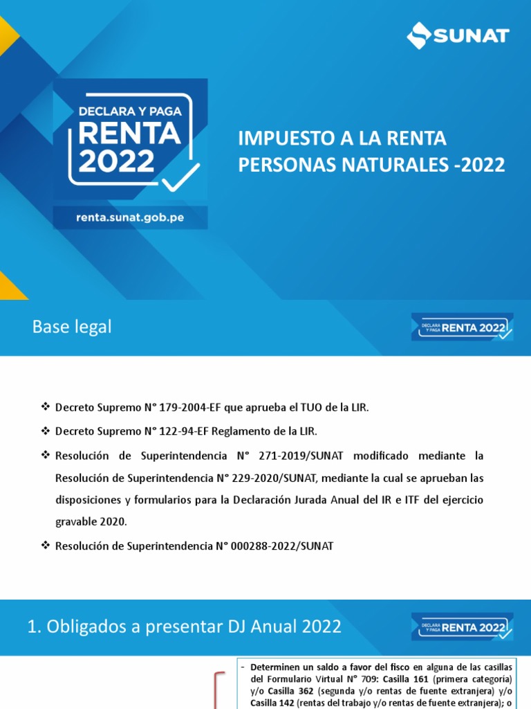 03 Declaración Anual Del Impuesto A La Renta 2022 de Personas Naturales ...