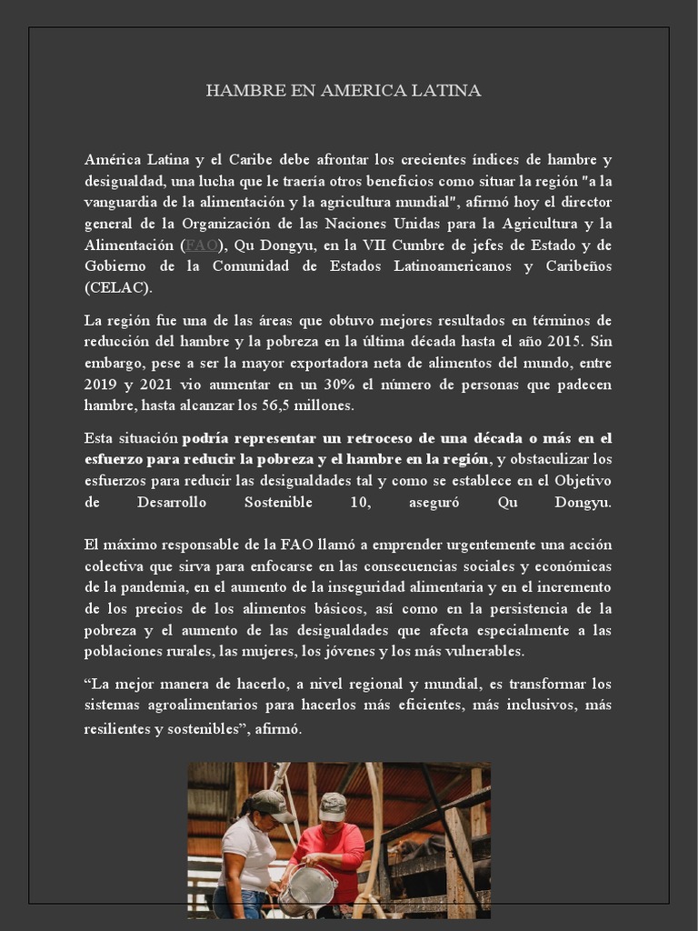 Hambre en America Latina | PDF