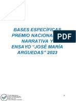 Bases Específicas Premio Nacional de Narrativa y