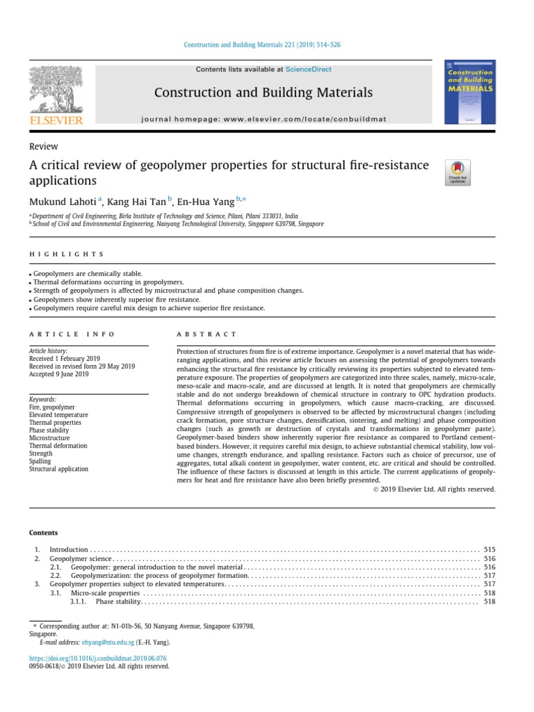 Geopolymer Fire Resistance Review | PDF | Concrete | Microstructure