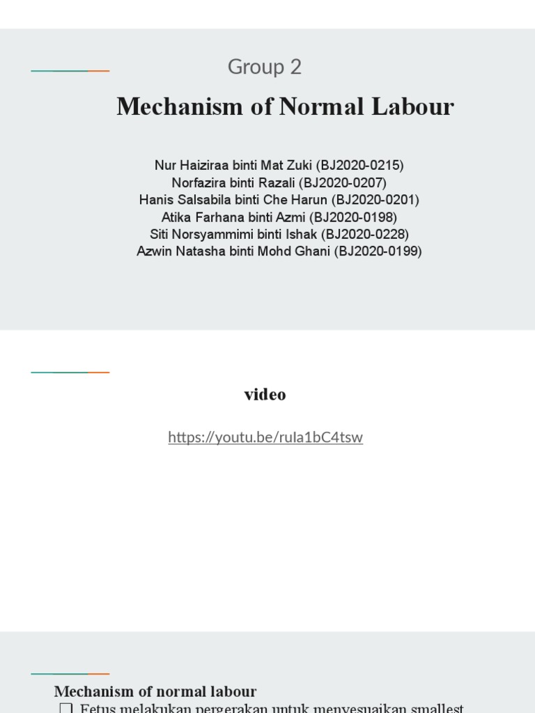 Mechanism of normal labour pdf