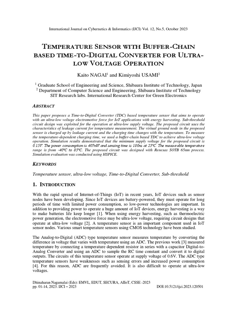 Temperature Sensor With BufferChain Based TimeToDigital Converter