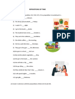 PREPOSITIONS OF TIME - Exercise