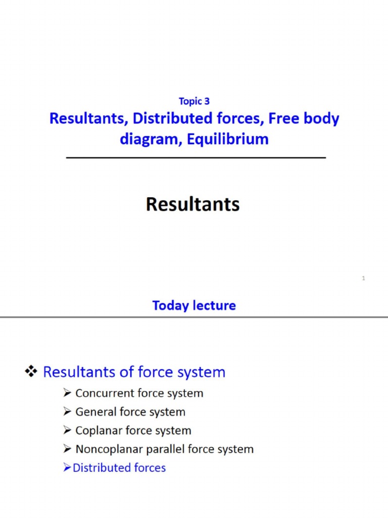 Resultant, Distributed Forces, Free Body Diagram | PDF