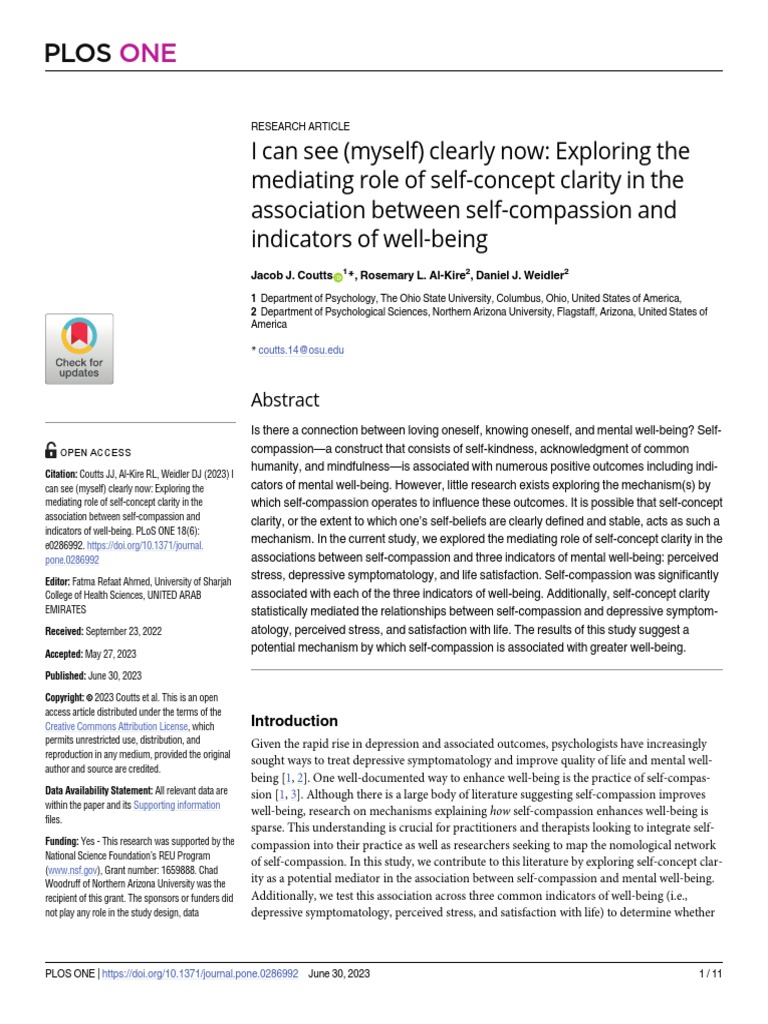 I Can See (Myself) Clearly Now - Exploring The Mediating Role of Self ...