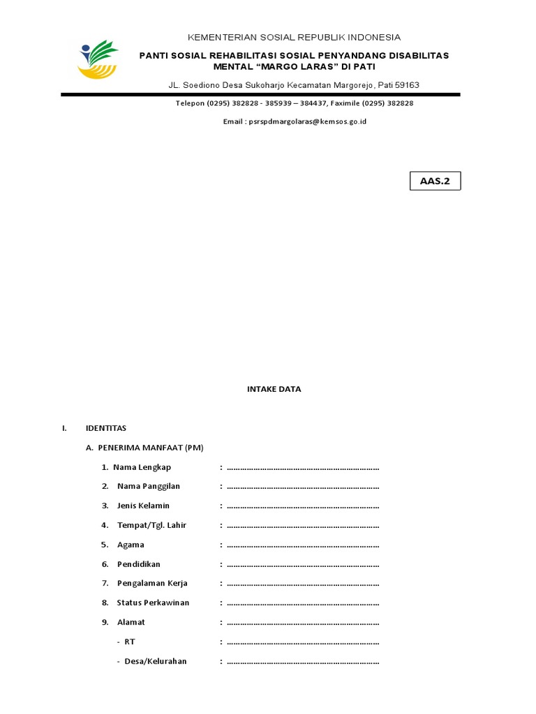 Proses Intake Data Penerima Manfaat | PDF