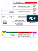 Septiembre: Campo Escenario Libro / Nombre Del Proyecto Propósito / Descripción Ejes Articuladores