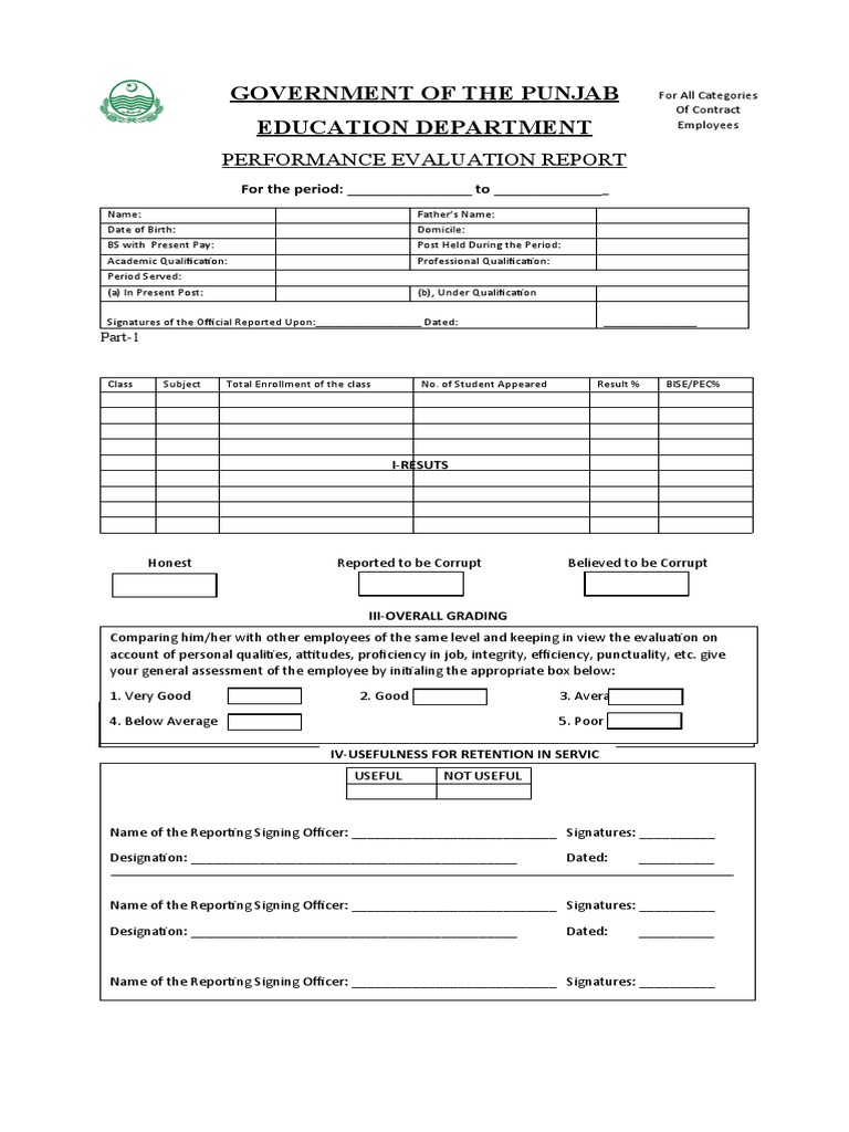 Government of The Punjab Education Deoartment PDF