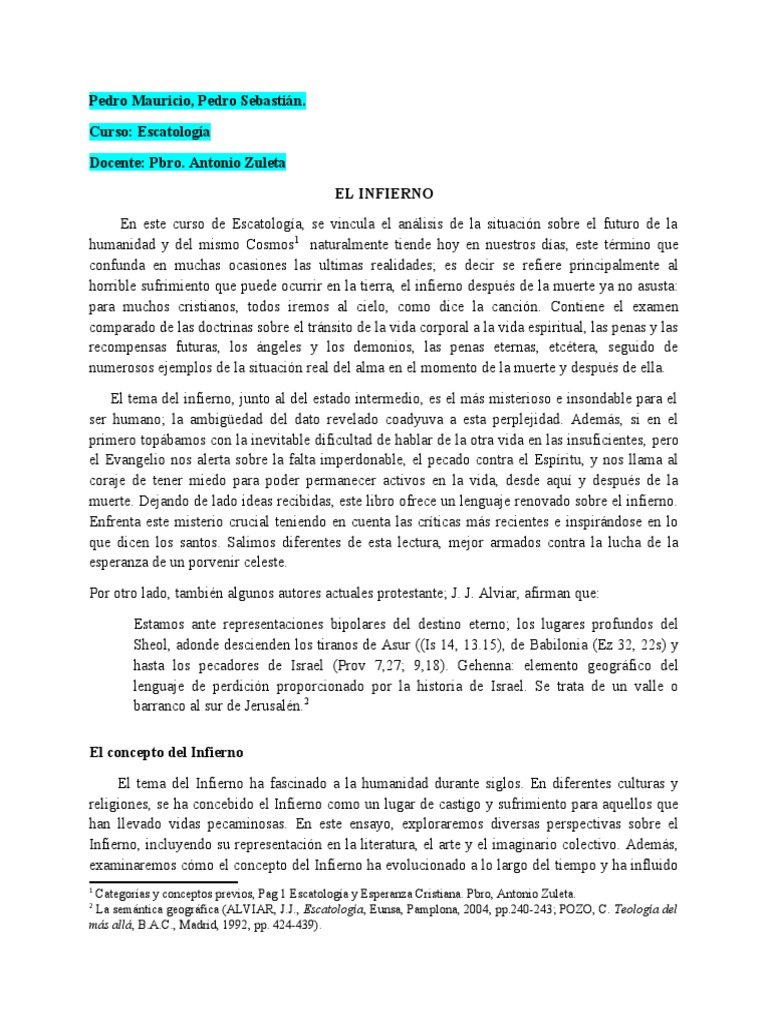 Concepto y Perspectivas del Infierno | PDF | Ciencias sociales
