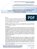 Institutional Aspects of Financial and Credit Relations Within Enterprises Aimed To Support Profitable Activities of Enterprises