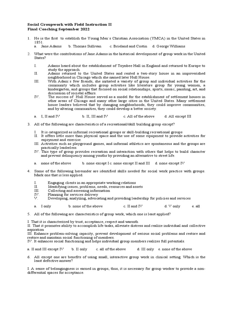 Historical Development of Group Work | PDF
