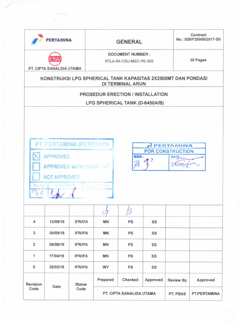 Prosedur Erection Atau Installation LPG Spherical Tank PDF