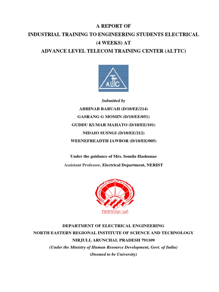Industrial Training To Engineering Students Electrical | PDF