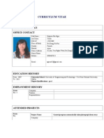 Curriculum Vitae: Personal Details Office Contact