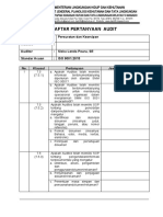 Form Daftar Pertanyaan Audit - Persuratan Dan Kearsipan