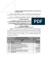 Ley de Ingresos para El Municipio de Valle de Santiago Guanajuato para El Ejercicivo Fiscal Del Ano 2020 (Dic 2019)