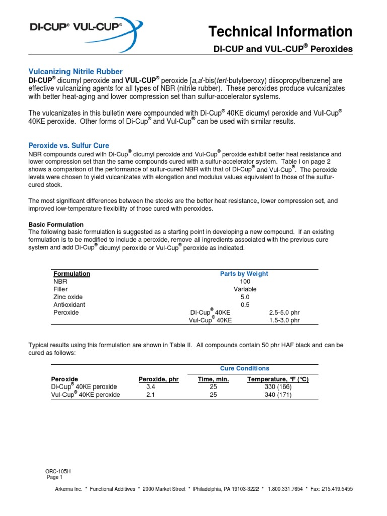 Di Cup and Vul Cup Vulcanizing Nitrile Rubber | PDF | Building ...