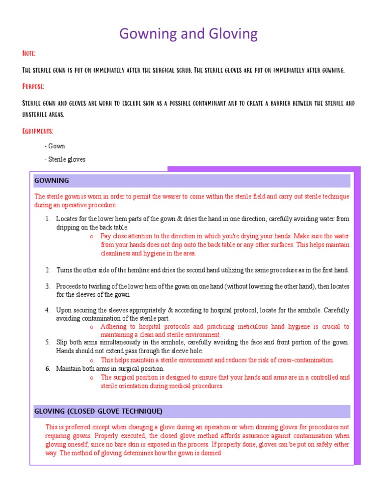 Gowning and Gloving | PDF