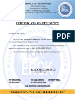 Certificate of Residency - Bail Bond
