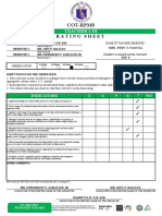 Rating Sheet 3rd