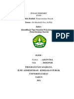 Mata Kuliah: Pemerintahan Daerah Dosen: DR - Muchid, S.Sos.,M.Phil Judul: Identifikasi Tiga Masalah Penyelenggaran Pemerintahan Daerah