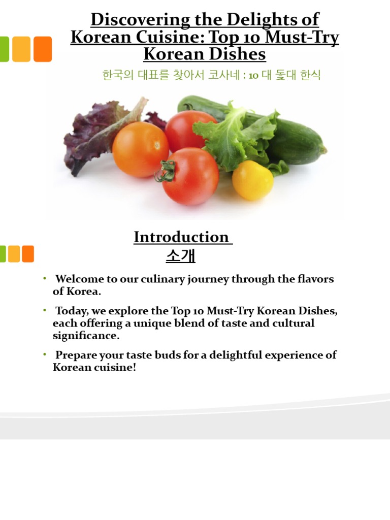 Discovering The Delights of Korean Cuisine | PDF | Korean Cuisine | Foods