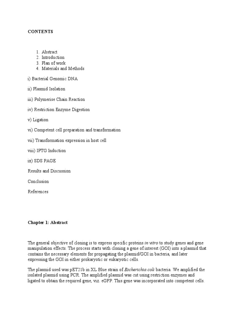 GENE CLONING AND EXPRESSION IN PROKARYOTES - Edited | PDF | Science ...