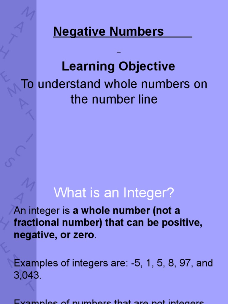 W2 - Lesson 4 Integers | PDF | Thermometer | Temperature