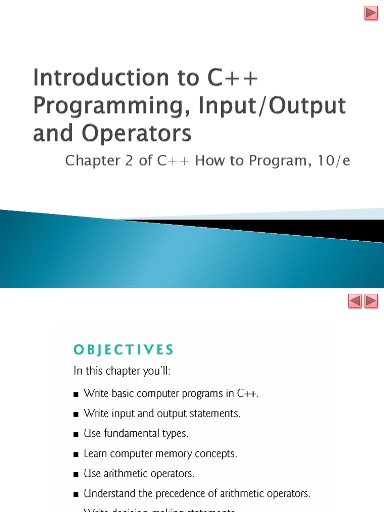 Introduction To Input Outputoperators | PDF