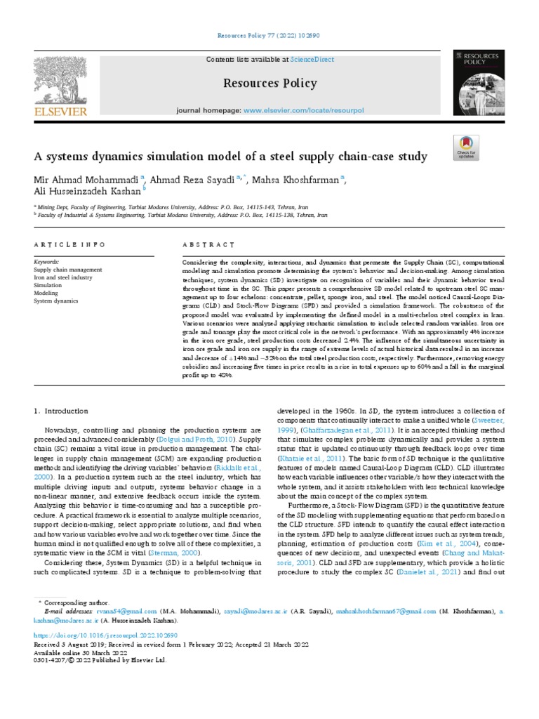 Steel Supply Chain Dynamics Simulation | PDF | Science & Mathematics
