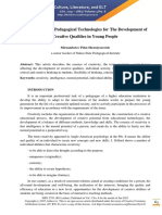 Improvement of Pedagogical Technologies For The Development of Creative Qualities in Young People