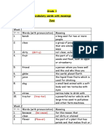 Grade 1 Vocabulary (June)