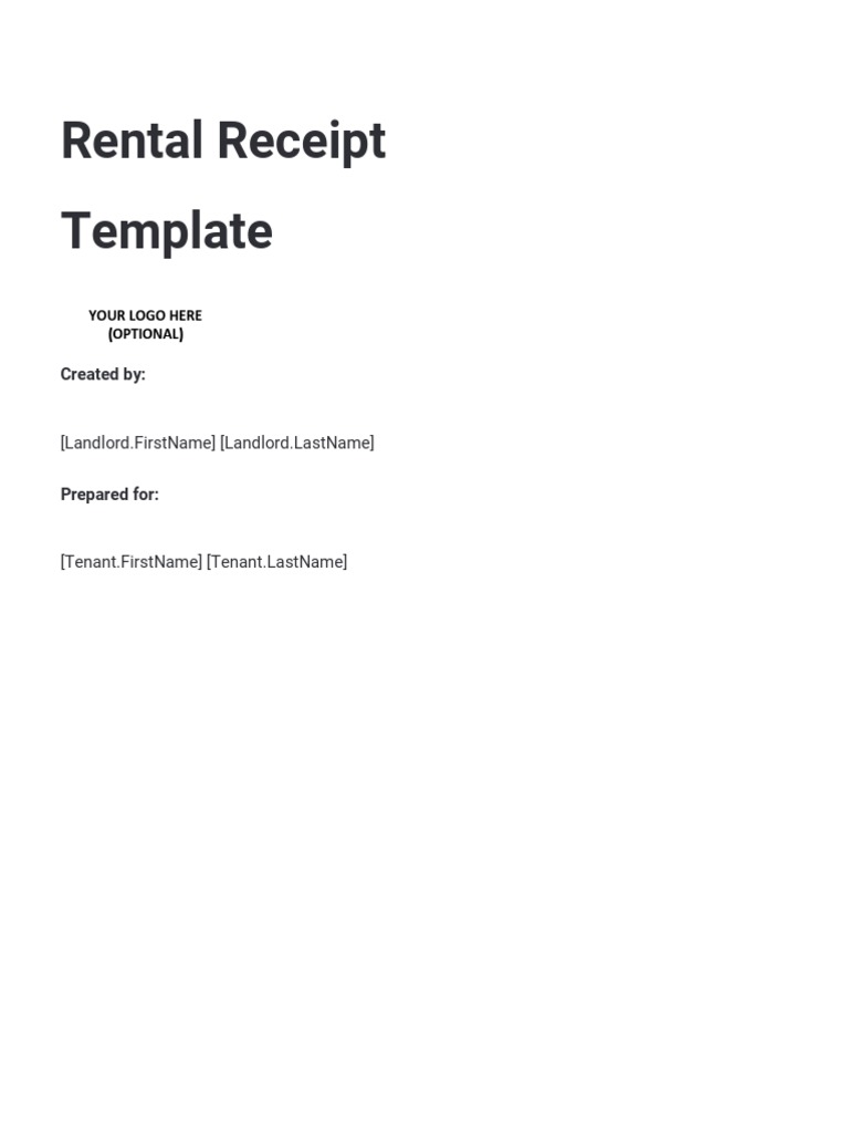 Rental Receipt Template | PDF