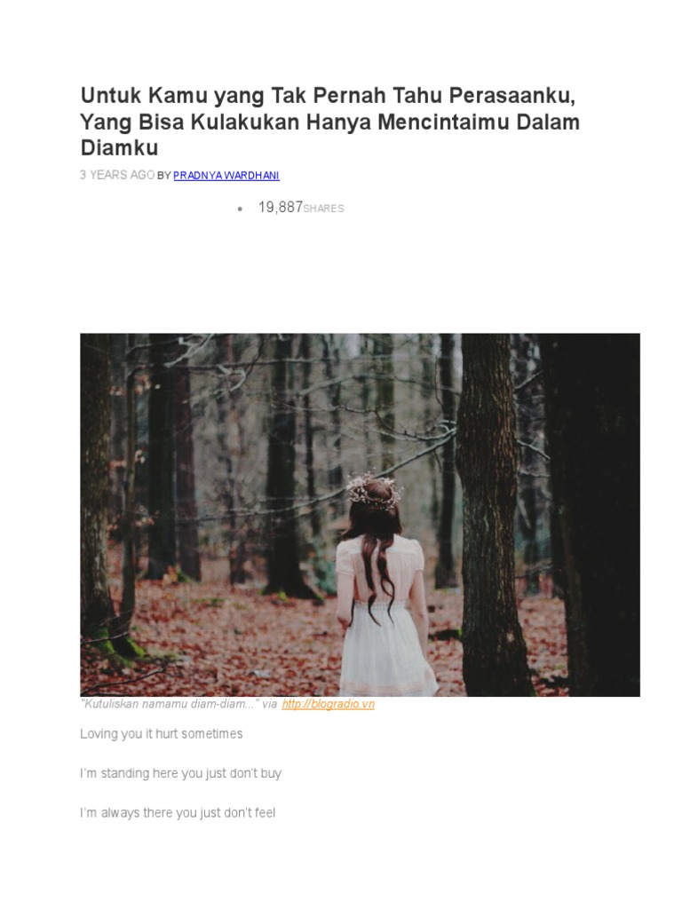 Untuk Kamu Yang Tak Pernah Tahu Perasaanku | PDF