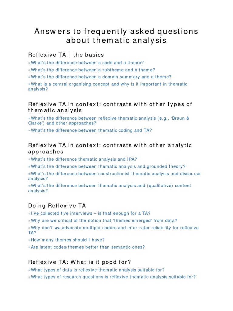 Thematic Analysis (Braun) | PDF
