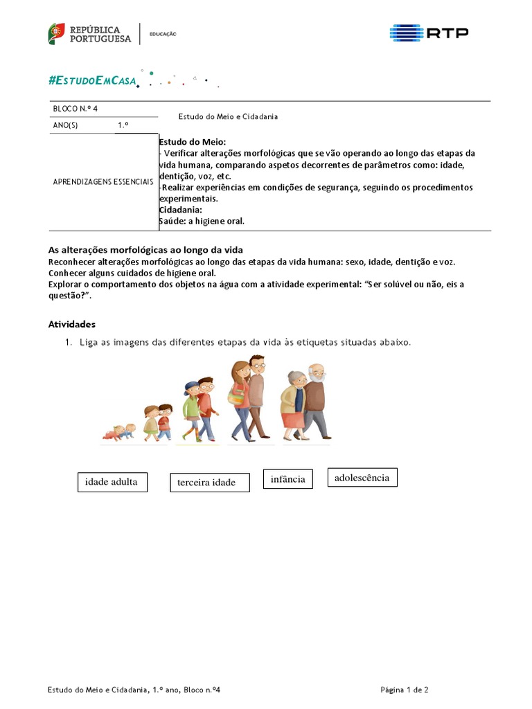 04 - Estudo Do Meio - 1.º Ano - As Alterações Morfológicas Ao Longo Da ...