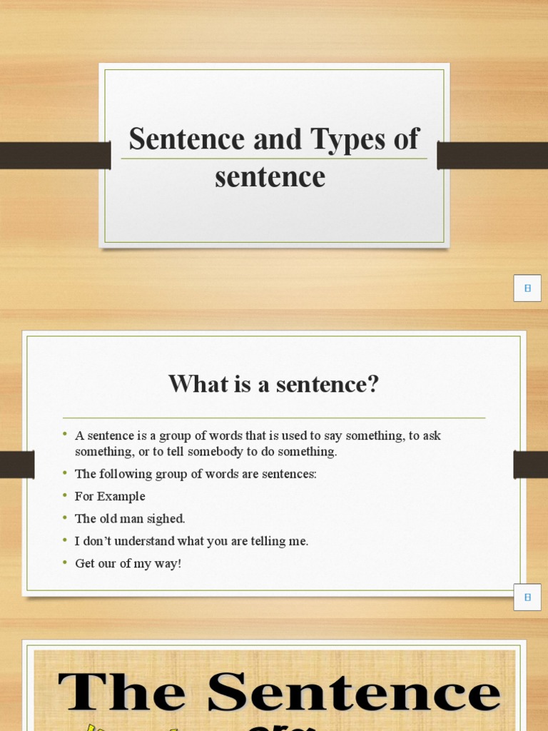 Sentence and Types of Sentence PDF Sentence (Linguistics) Question