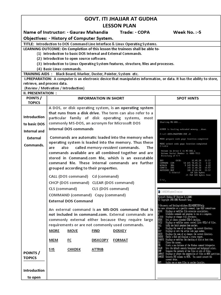Intro to DOS & Linux for Trainees | PDF | Computers