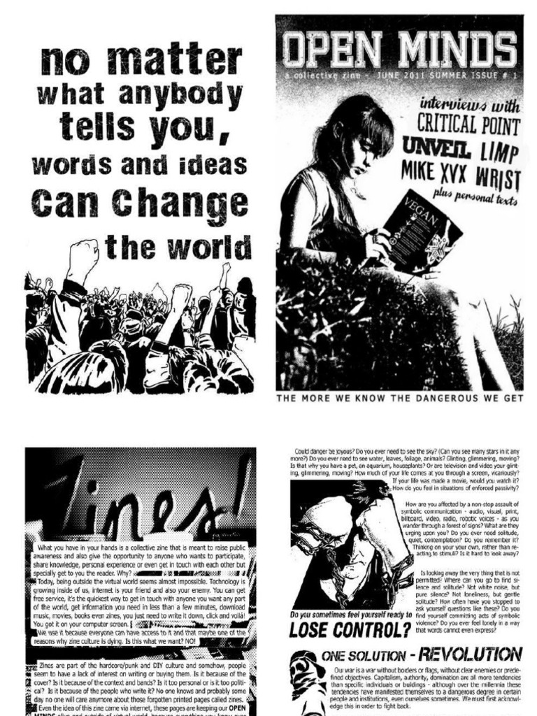 OPEN MINDS Vegan Straight Edge Anarchy Zine Issue 1 PDF
