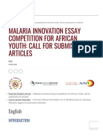 Malaria Innovation Essay Competition For African Youth - Call For Submission of Articles - ALMA