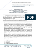 Content, Form and Means of Formation of Basic Competences in Primary School Students