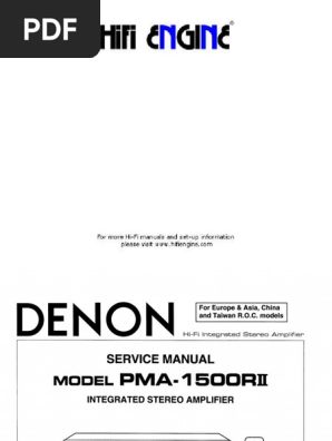 Hfe Denon Pma-1500rii Service | PDF