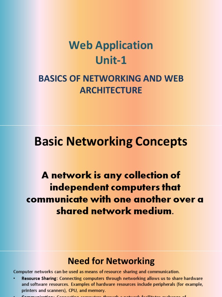Web Application-class-XI-Unit1-Basics of Networking | PDF | Network ...