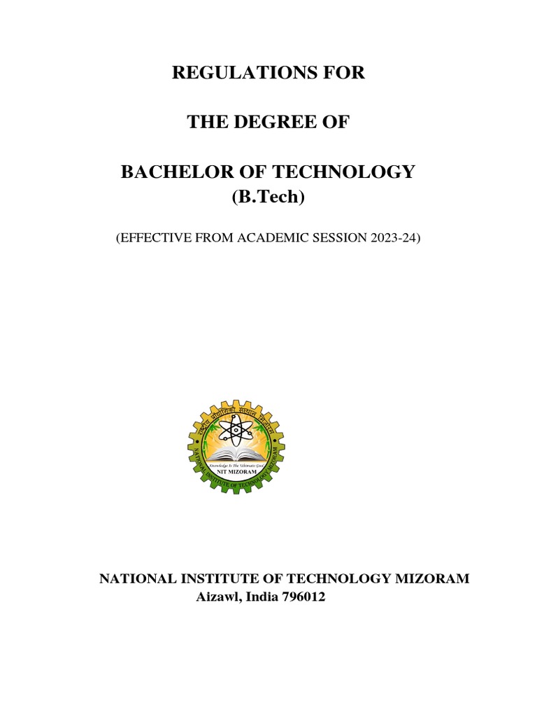 B.tech Regulations March 2023 | PDF | Thesis | Curriculum