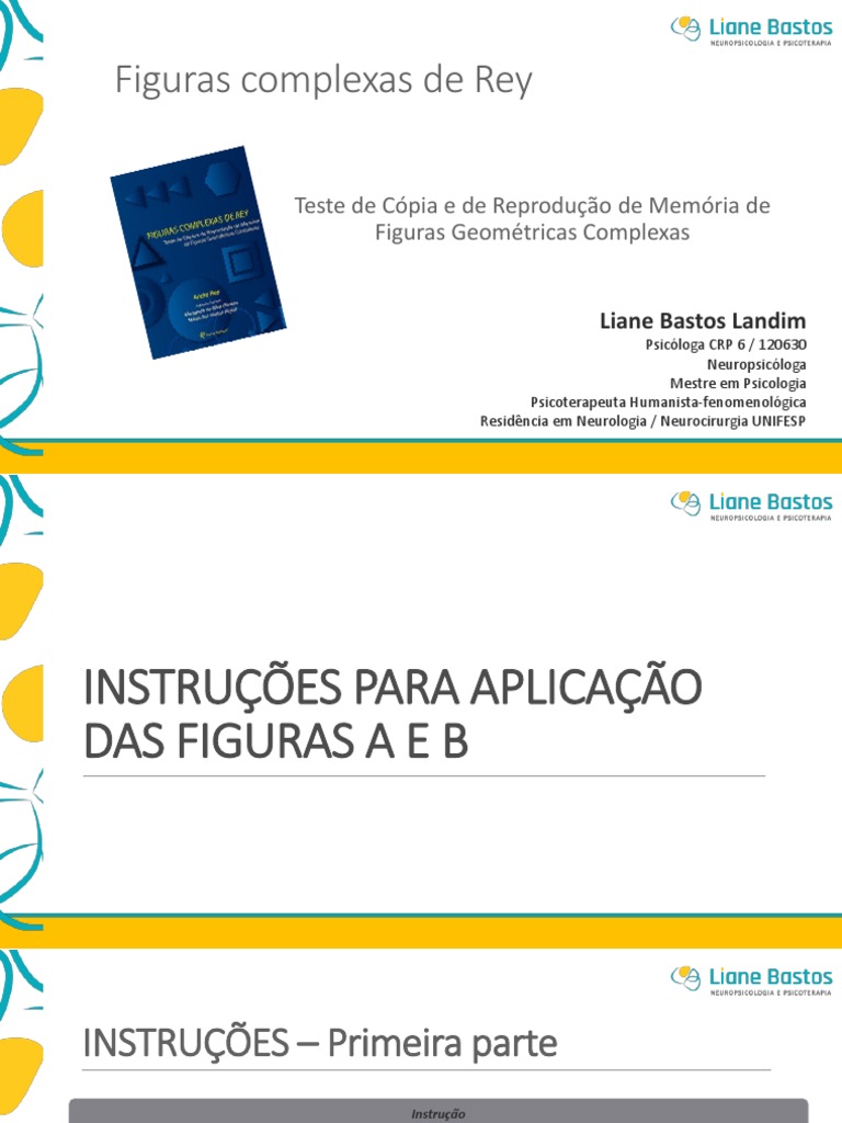 Figuras Complexas de Rey: Teste de Cópia e de Reprodução de Memória de ...