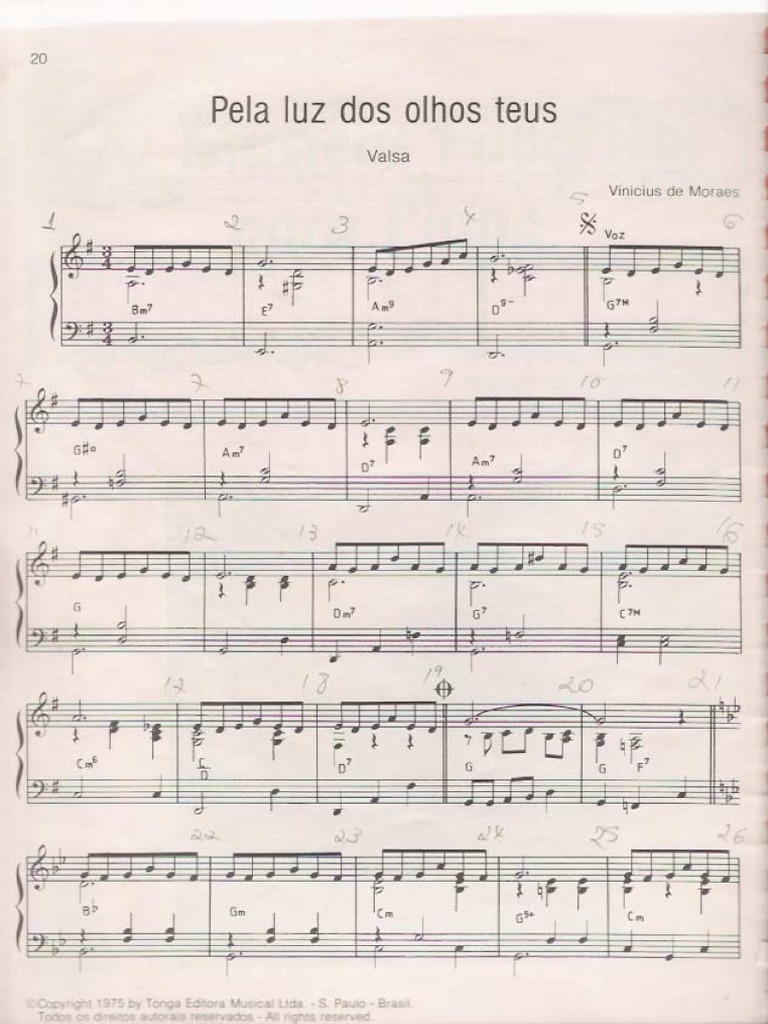 Pela Luz Dos Olhos Teus Partitura Pdf