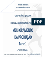 Adm PRODUÇÃO - Melhoram Prod - Cap 18 - P1 - 2011.2 - Prof José Bonifacio