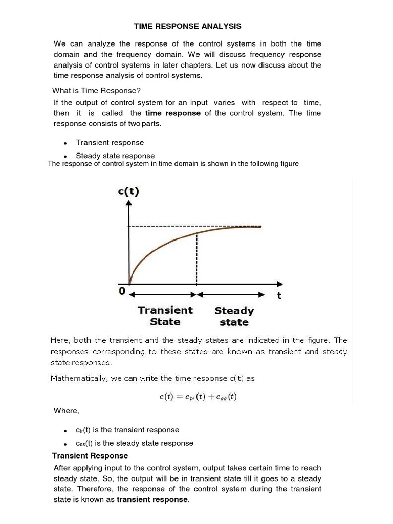 Time Response Analysis in Control Systems | PDF | Laplace Transform ...