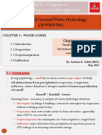 Surface and Ground Water Hydrology (MWRM701) : Chapter 3 - Water Losses Chapter Purpose