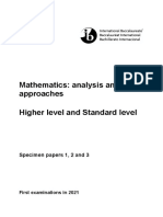 Math AA Specimen Papers 2021 - English